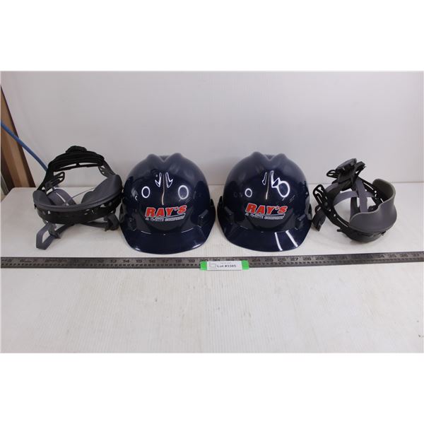(2) Hard Hats "Ray's - A Q-Line Company" - Unused
