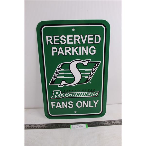 Saskatchewan Roughriders Plastic Sign - 18" x 12"