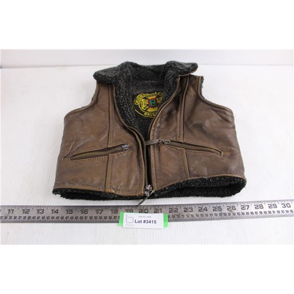 Child's Leather Vest - Consignor Says Size 2 - Missing one Zipper Pull