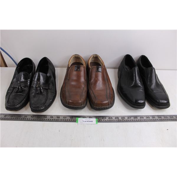 (3) Pairs of Men's Shoes (Florsheim 12D, Clark's Bostonian 12M, No Label 12M) - All As is
