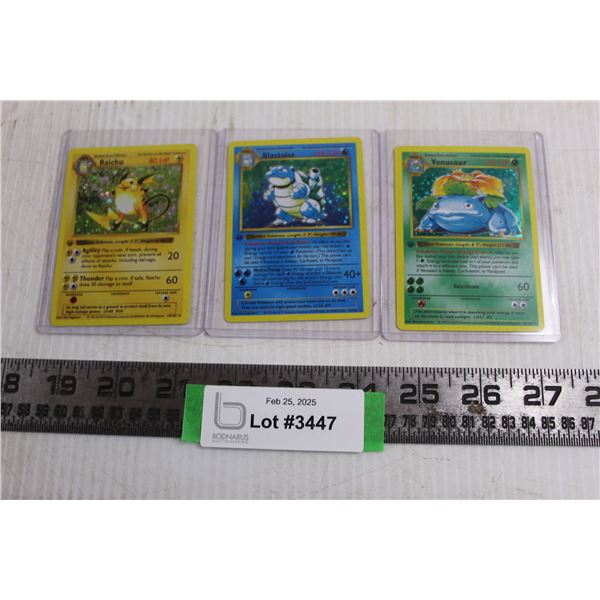 (3) Pokemon Cards - Cannot Guarantee Authenticity