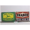 Image 1 : (2) Vintage Looking Metal Signs (John Deere & Texaco) 8" x 12"