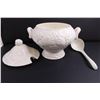 Image 2 : Ceramic Soup Tureen with Ladle and Lid - 9.5" Tall with Lid
