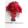 Image 1 : Artificial Pointsettia Bouquet in Ceramic Pot - 31" Tall
