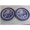 Image 2 : Metal Serving Tray 14" Dia, (2) Churchill "Oriental Themed" Dinner Plates