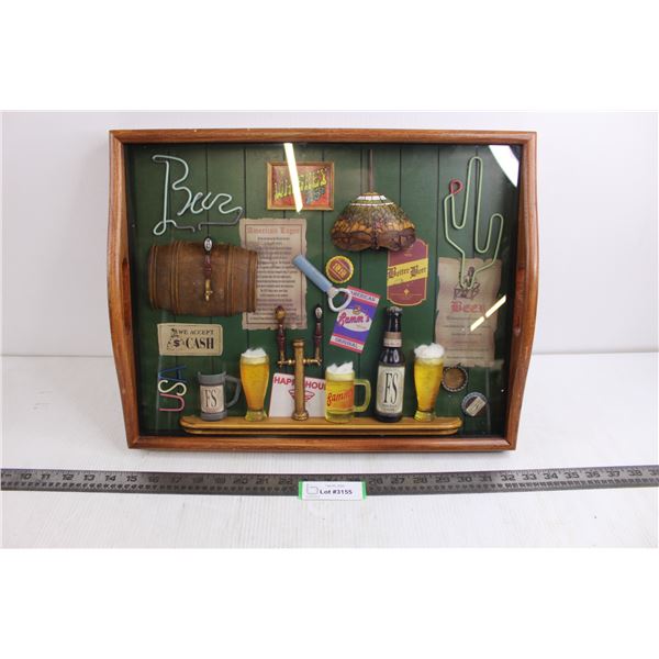 3D Shadow Box Serving Tray "Bar Themed" 18" x 14" x 2"
