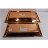 Image 2 : Set of 2 Solid Copper Serving Platters (21.5" x 12" & 17.75" x 9")