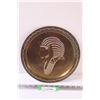 Image 1 : Egypt Pharaoh King Tut Portrait Brass Wall Plate - 11" Diameter