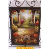 Image 2 : Italian Garden Scene in Frame - 26" x 19" & Rome in Color Guide Book