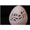 Image 5 : Bohemia Czech Republic Crystal Egg - 5.5" Tall & Egg Shaped Porcelain Lace & Tulip Style Carved