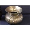 Image 2 : Brass Spittoon - 6" x 8" & Red Glass Vase - 6.5" Tall