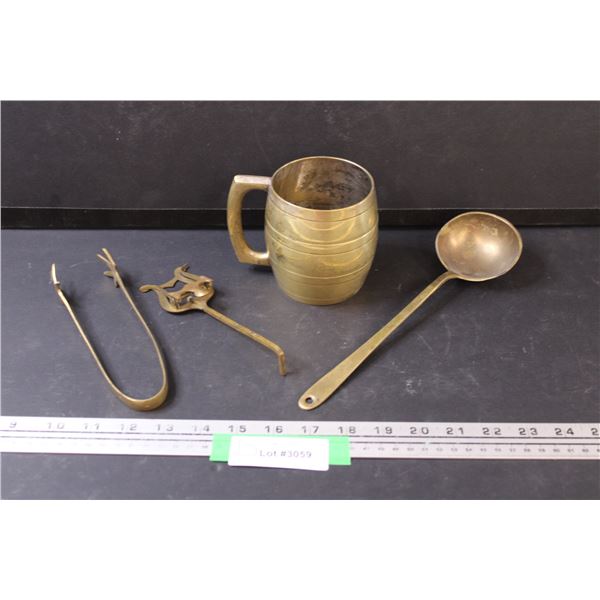 (4) Brass Bar Utensils - Various