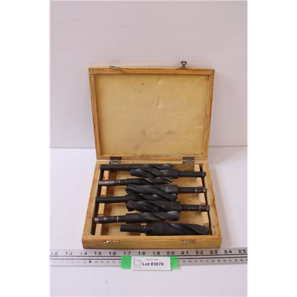 Eight-Piece Drill Bit Set in Wood Case