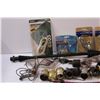 Image 2 : Hardware Lot: Light Bulb Sockets, Bungee Cord, Turnbuckles, Telephone Line Cord, Misc