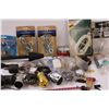 Image 3 : Hardware Lot: Light Bulb Sockets, Bungee Cord, Turnbuckles, Telephone Line Cord, Misc