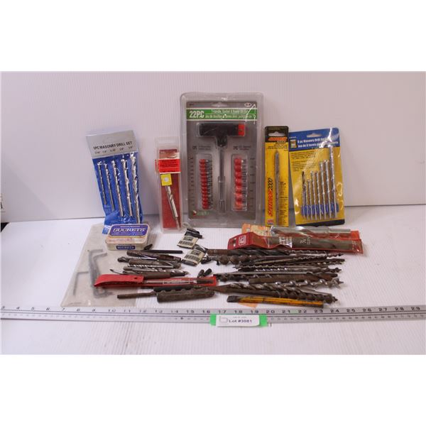Tool Lot: Drill Bits Hex Keys, Misc