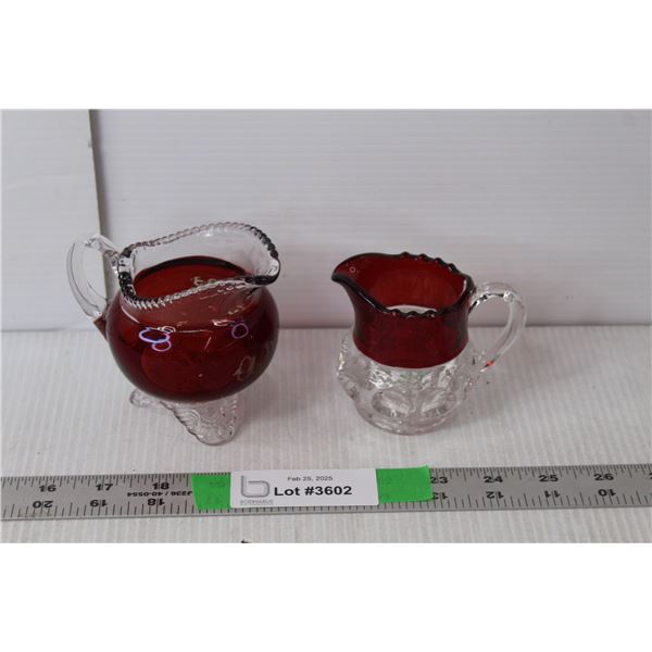 (2) Piece Glass Creamer Set
