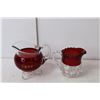 Image 3 : (2) Piece Glass Creamer Set