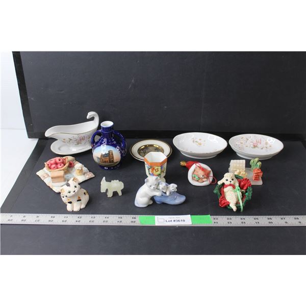 Miscellaneous Glass/Ceramic Household Decor Items- Cats, Hawaii Plate, Misc.
