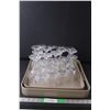 Image 1 : (16) Crystal Wine Glasses 6.25" Tall and (2) Trays Up to 14.75" Wide