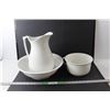 Image 1 : Ceramic Bowl 15", Pitcher 12.5" Tall & Chamber Pot 9"