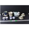 Image 1 : Ceramic Items- Mugs, Salt & Pepper Shakers, Duck Storage Tray, Misc.