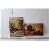 Image 1 : (2) Metal Signs- 11.75" x 8"- Wise Cat & Farm Scene