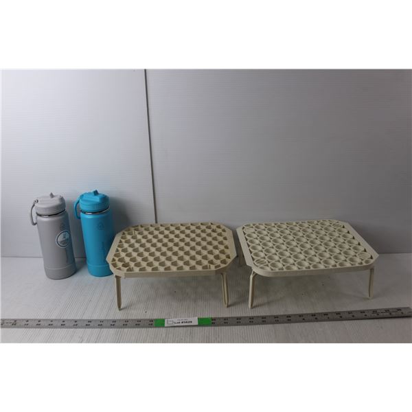 (2) Thermoflasks, (2) Plastic Cooling Racks 11"