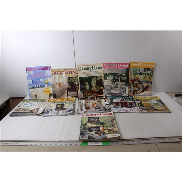 (14) Magazines- Country Living, Country Home, Canadian House & Home, Canadian Home & Country