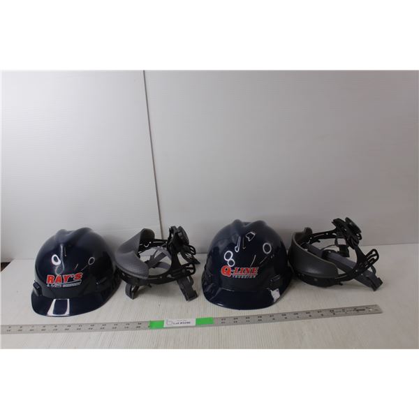 (2) Medium V-Gard Safety Helmets