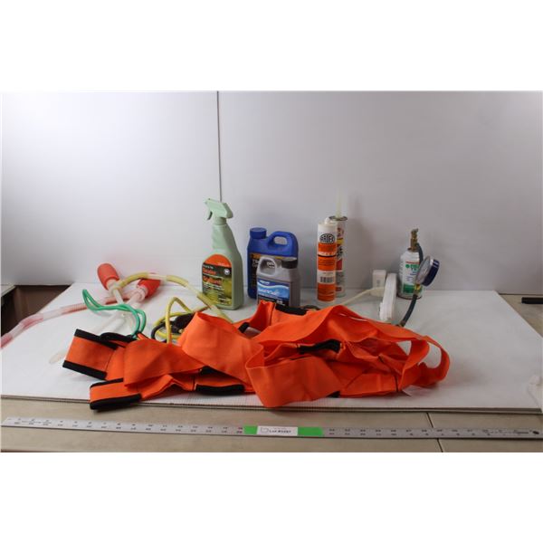 Chemicals- Refrigerant, Grout Sealer, Roof Cement, Etc., Moving Straps, Misc.WILL NOT SHIIP