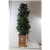 Image 1 : Holiday Time 4 Foot Tall Potted Christmas Tree with Lights- Powers On