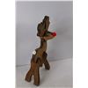 Image 2 : (3) Wooden Reindeer Statues Up to 14" Tall
