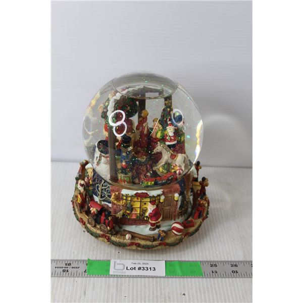 Santa Musical Snowglobe- As Is 8" Tall
