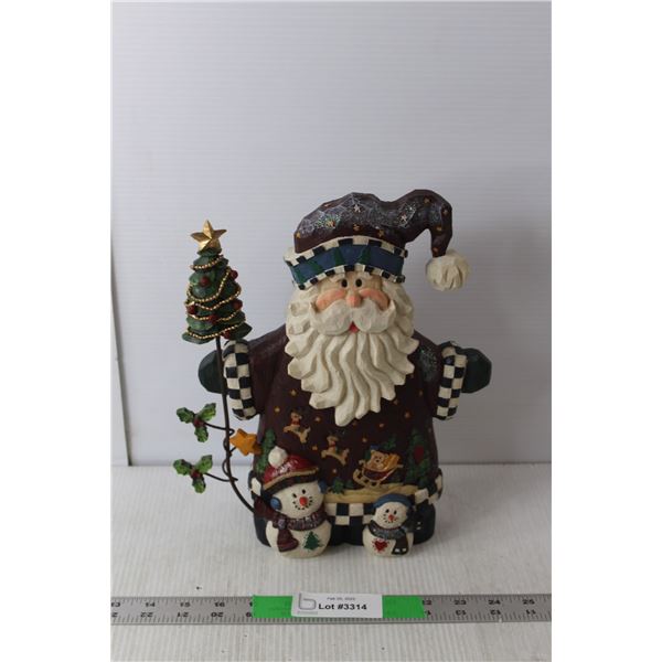 Hand Painted Santa Statue 11.5" Tall