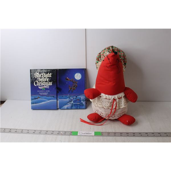 Stuffed Mouse Pincushion & Night Before Christmas Popup Book