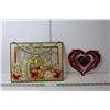 Image 1 : (2) Stained Glass Wall Pieces Up to 9.5" tall x 12.5" Wide