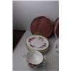 Image 4 : (33) Piece Lavender Rose Bone China Dish Set with Storage Cases