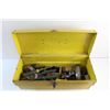 Image 2 : Metal Tool Box 19'' x 7 1/2'' x 7 1/2'' , Screwdrivers, Box Cutters, Chalkline, Wire Strippers and M