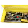 Image 3 : Metal Tool Box 19'' x 7 1/2'' x 7 1/2'' , Screwdrivers, Box Cutters, Chalkline, Wire Strippers and M