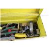Image 4 : Metal Tool Box 19'' x 7 1/2'' x 7 1/2'' , Screwdrivers, Box Cutters, Chalkline, Wire Strippers and M
