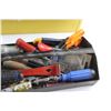 Image 7 : Metal Tool Box 19'' x 7 1/2'' x 7 1/2'' , Screwdrivers, Box Cutters, Chalkline, Wire Strippers and M