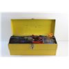 Image 8 : Metal Tool Box 19'' x 7 1/2'' x 7 1/2'' , Screwdrivers, Box Cutters, Chalkline, Wire Strippers and M