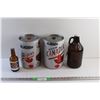 Image 1 : (2) Bubba/Mini Keg Molson Canadian Cans-Empty, Great Western Glass Beer Bottle and High Key Brewing