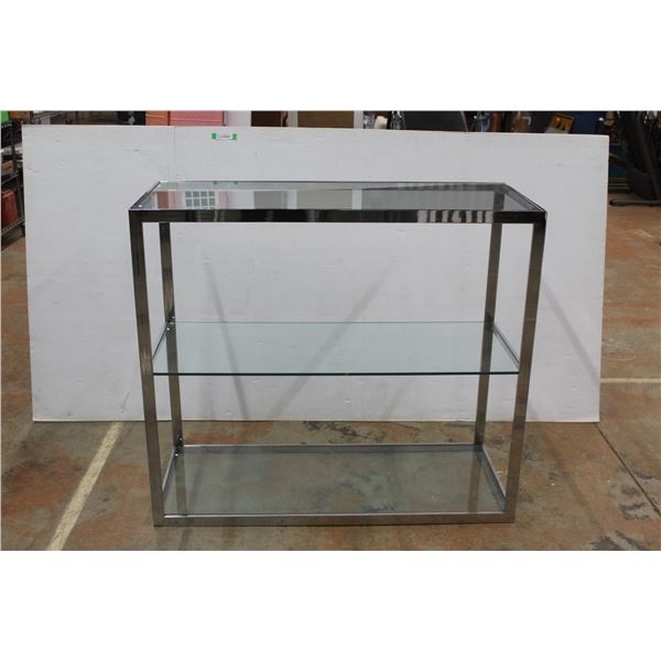 *Glass & Chrome Display Shelf - 48'' x 20'' x 42'' - Cannot Be Shipped