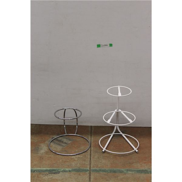 *(2) Metal Cake Stands 17'' x 15'' x 12'' and 10'' x 16'' x 12''