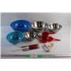 Image 1 : Plastic & Metal Bowls, Measuring Cups and Spatula