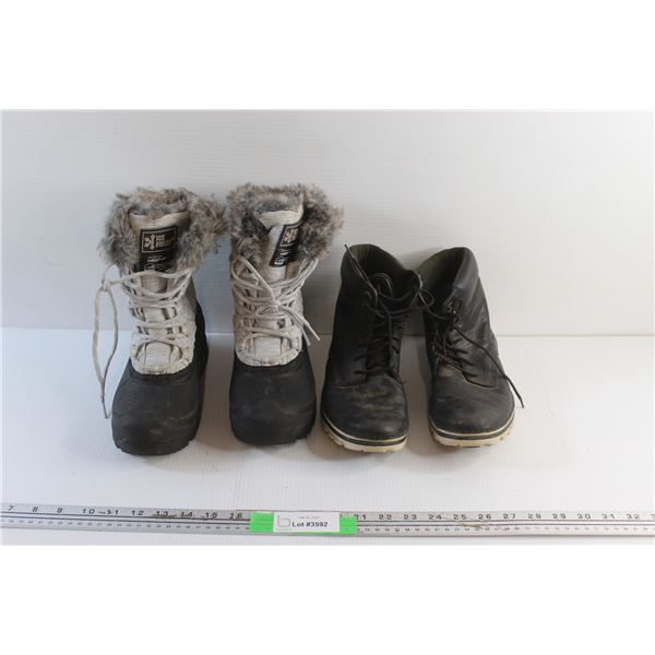 Pair of Ice Fields Winter Boots and Timberland Sneakers - Size 7