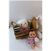Image 2 : Plush Bunnies, My Sweet Baby Doll, Small Tin Box and Wooden Tool Box Toy