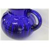 Image 3 : Cobalt Blue Glass Pitcher - 9" x 9.5"